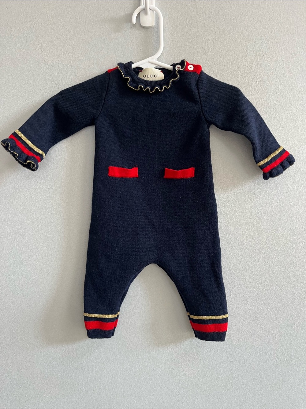 GUCCI Baby Girl Sweater One Piece Outfit Size 3-6 months Luxury Holiday Italy
